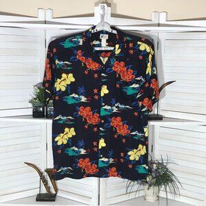 Cherokee Wakiki Wear Floral Tropical Shirt Large